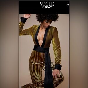 $898 nwt diane von furstenberg DVF Sash Velvet Jumpsuit.